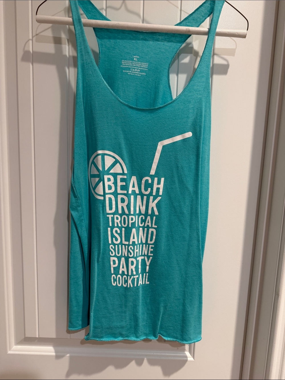 Teal Graphic Beach Drink Tank Top